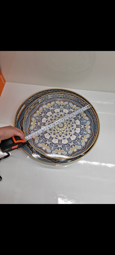 سینی رزین گرد دو تکه طرح مینایی اصیل ایرانی